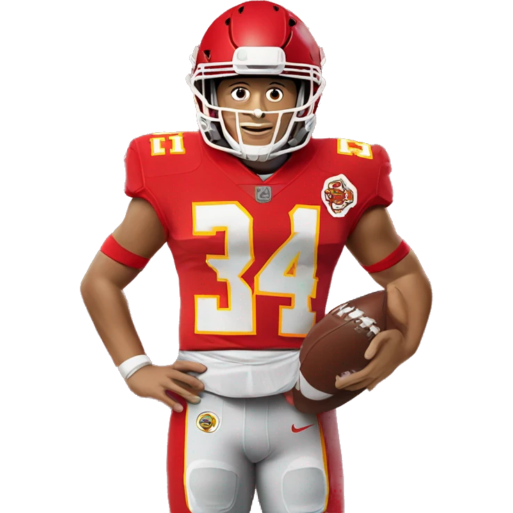 Patrick Mahomes in football equipment  emoji
