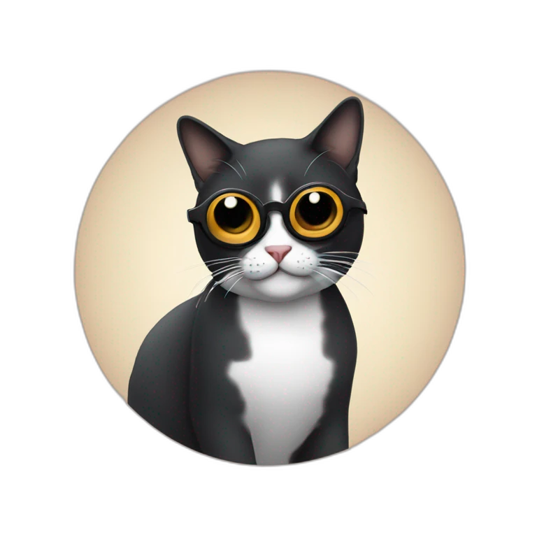 Gato negro con lentes  emoji