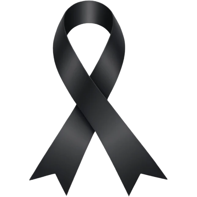 black THIN ribbon  emoji