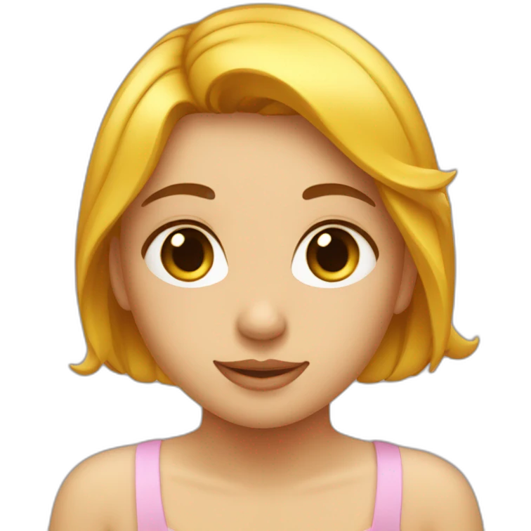 Une fille faisant son bain sans eau emoji