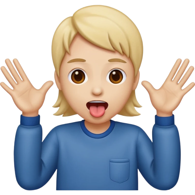 tongue out with hands to the side emoji