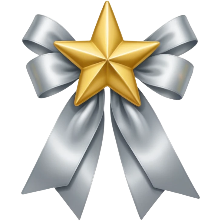 Silver ribbon with gold star. emoji