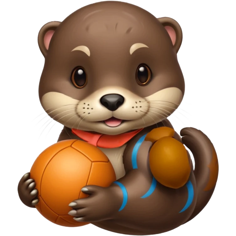 otter with ball and emoji