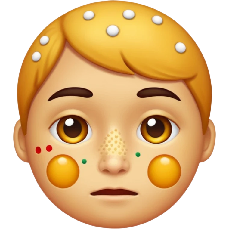 person with chicken pox dots on their face emoji