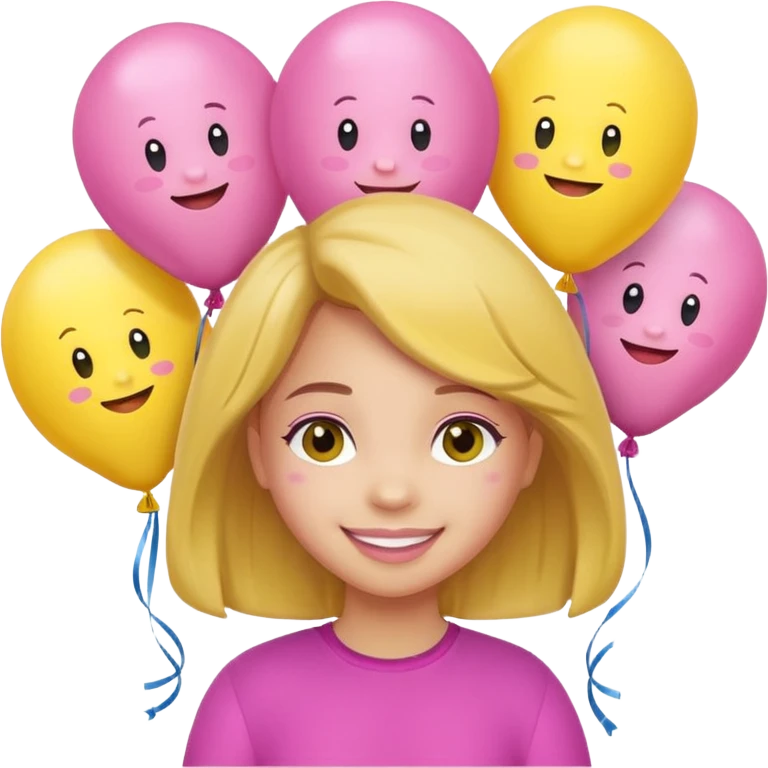 Gianna spelled with cute girl balloons emoji