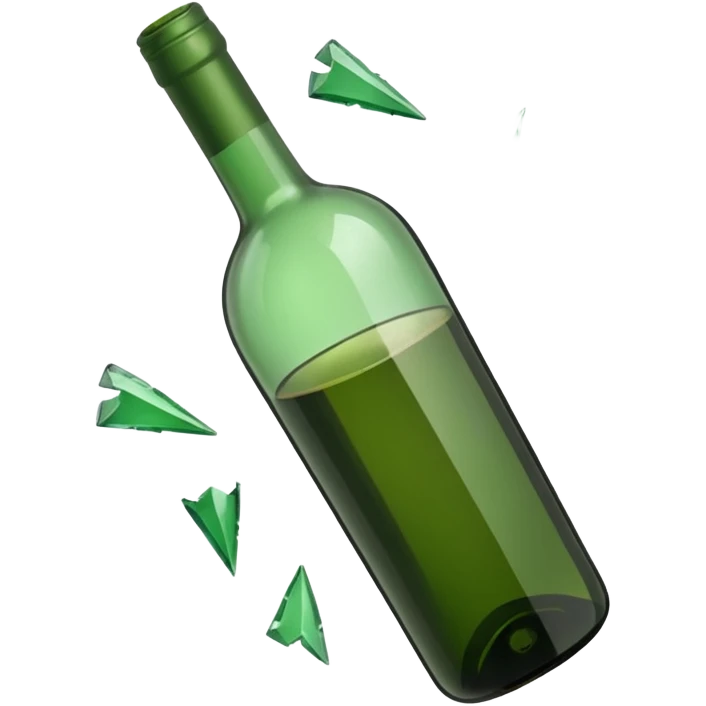 green wine bottle used as a weapon, broken on one end and sharp emoji