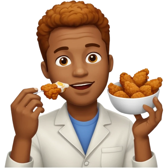 black man eating chicken emoji