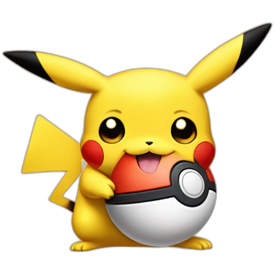 Pikachu with a pokeball emoji