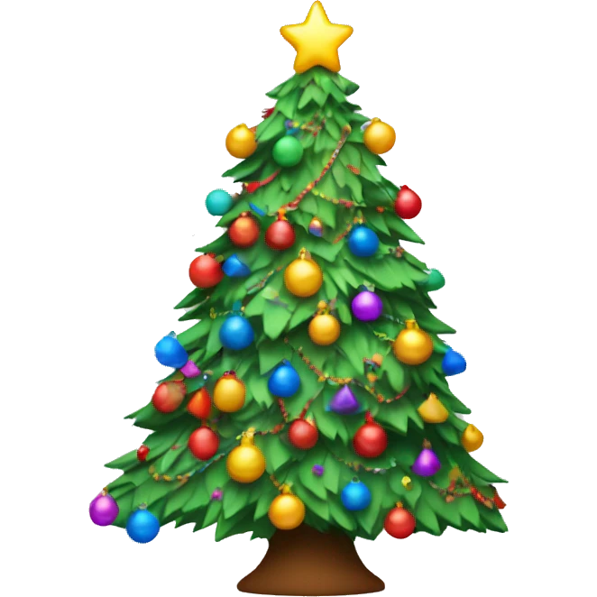 Messy,colorful Christmas tree emoji