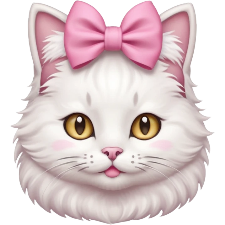 Gato con moño Rosita en l cabeza emoji