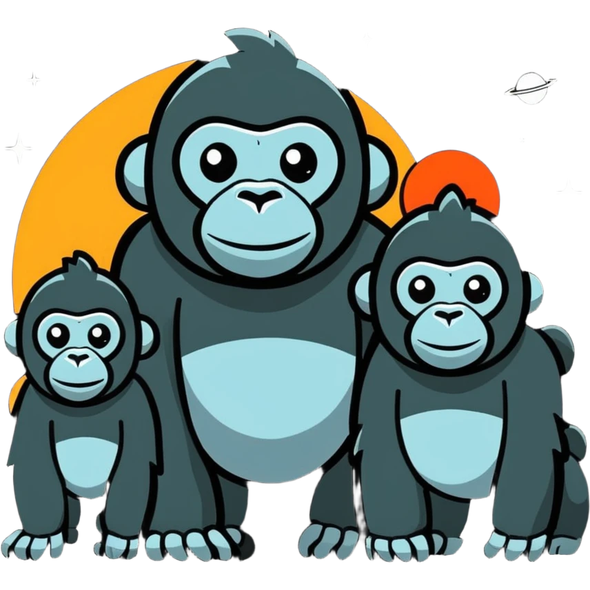 Gorillas in space  emoji