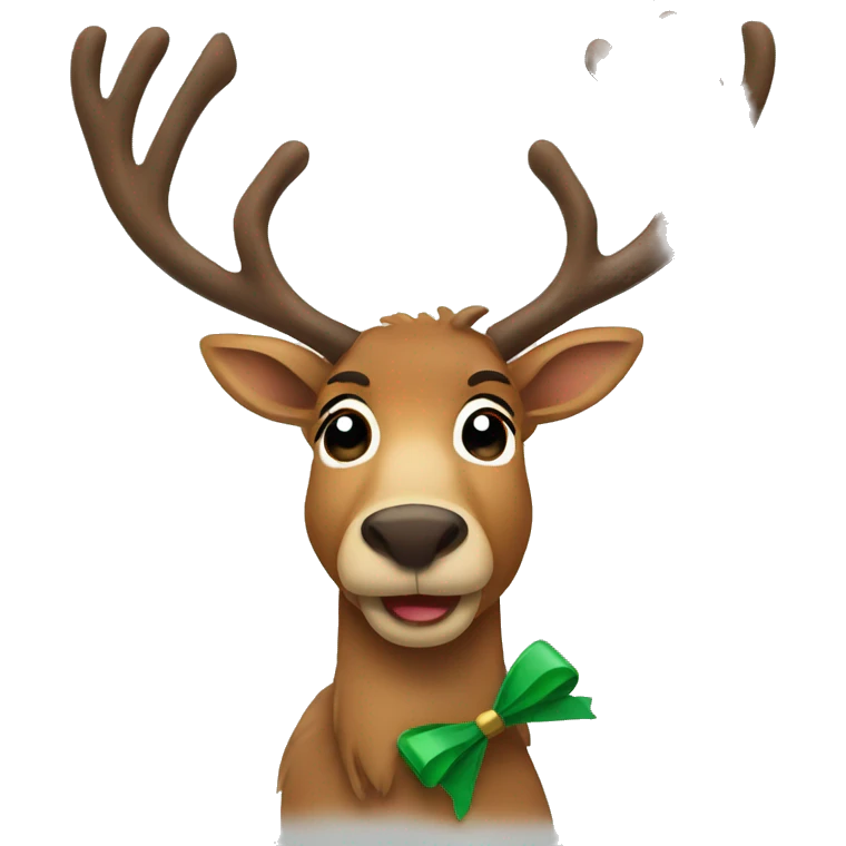 reindeer with a bow emoji