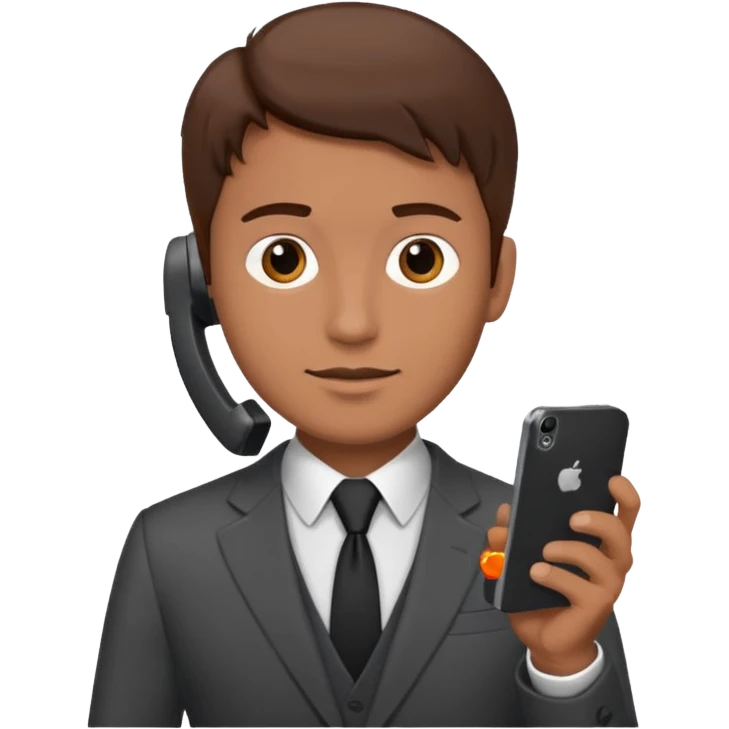 Mach mir einen Trader an der Wallstreet mit anzug und braunen haaren mit einenm handy in der han emoji