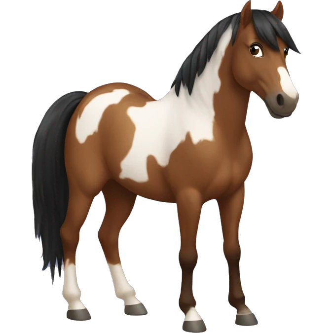 horse with brown fur and black mane emoji