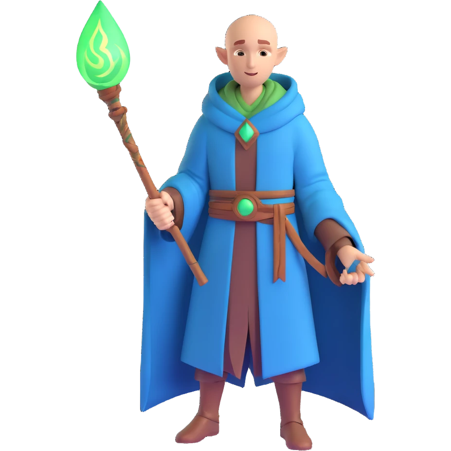 Solas from Dragon Age with mage staff emoji