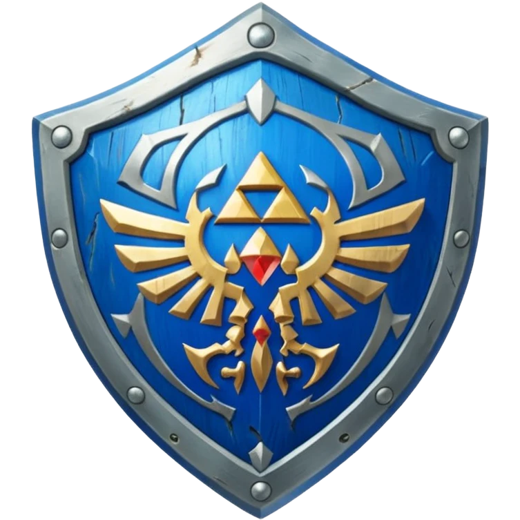 Hylian Shield From the Legend Of Zelda, specifically the Breath of the Wild Hylian Shield emoji