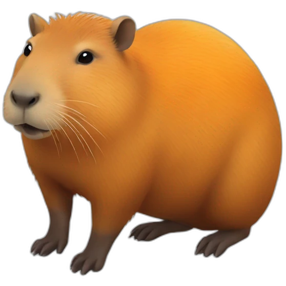 Capybara with orange emoji