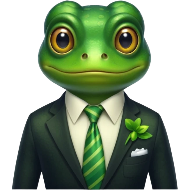 frog with tie emoji