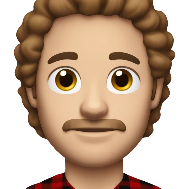  Caucasian man with black hair and brown eyes wearing red and black buffalo plaid pjs emoji