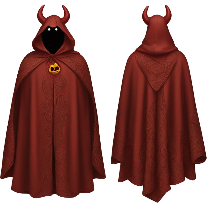 devil cloak and cape, front and back view emoji