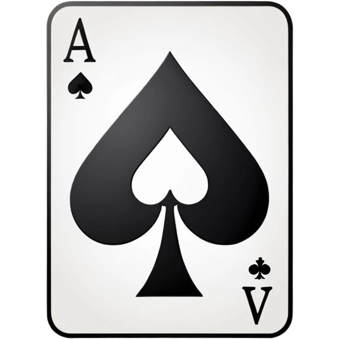 ace of spades playing card symbol, classic emoji style, with a shadow effect emoji
