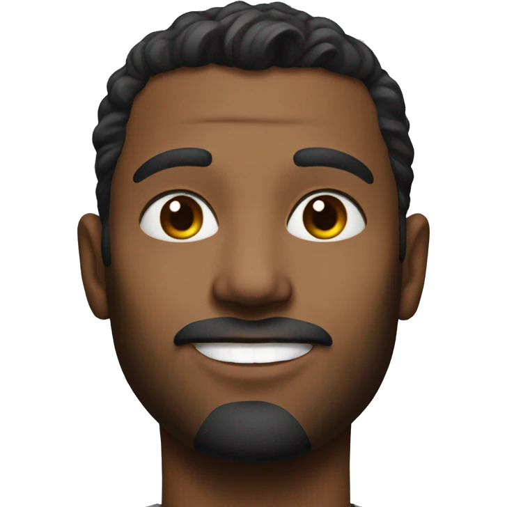 handsome man in realistic portrait black emoji
