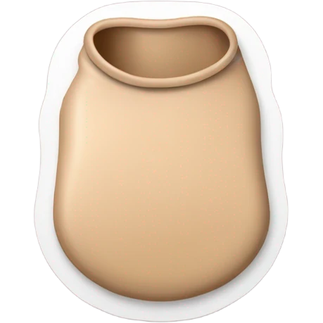 ostomy bag with a plate made out of skin colored adhesive using Coloplast ostomy bag as example emoji
