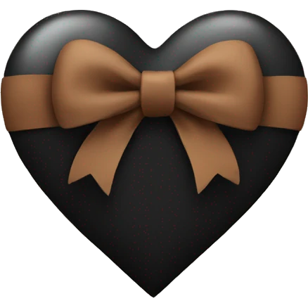 black heart with brown bow emoji