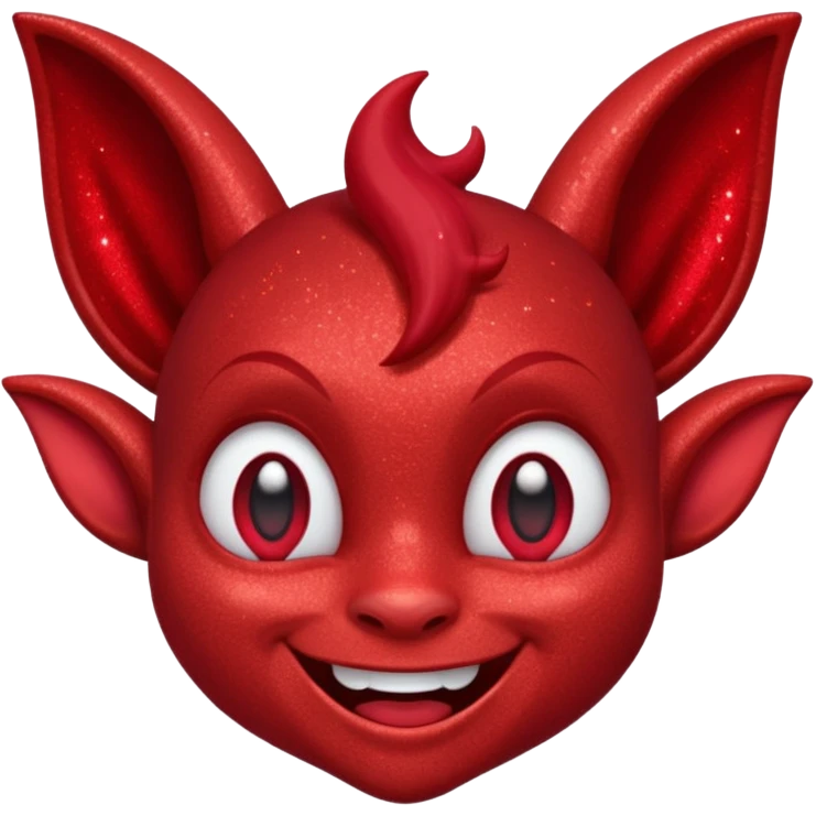 red glitter imp happy emoji