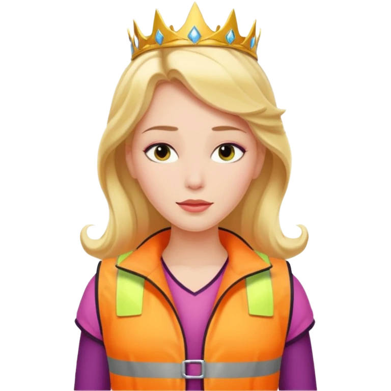 Sleeping beauty princess wearing reflective vest emoji