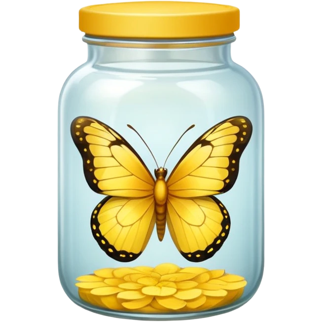 Yellow butterfly in a jar emoji