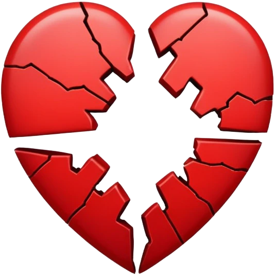Half broken heart emoji