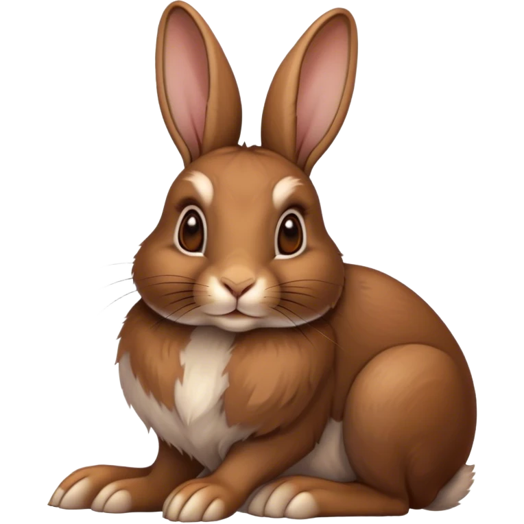Cinematic Noble Brown Rabbit Portrait Emoji, Poised and regal, with a sturdy, compact build and a rich, velvety brown fur, long, alert ears and deep-set soulful brown eyes, Simplified yet sharp and sophisticated features, highly detailed, glowing with a warm, dignified glow, high shine, intelligent and gentle, stylized with an air of rustic elegance, focused and attentive, soft glowing outline, capturing the essence of a watchful and confident companion, so majestic it feels as though it could hop out of the screen with effortless authority! emoji