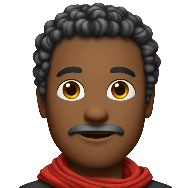 man with curl hair and red scurf  emoji