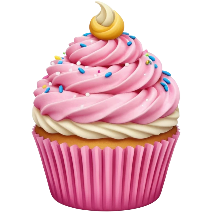 Cupcake with pink icing emoji