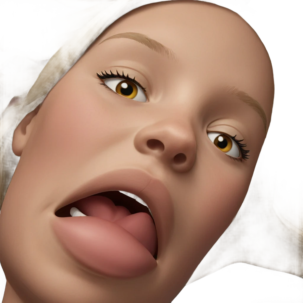 blonde girl close-up portrait emoji