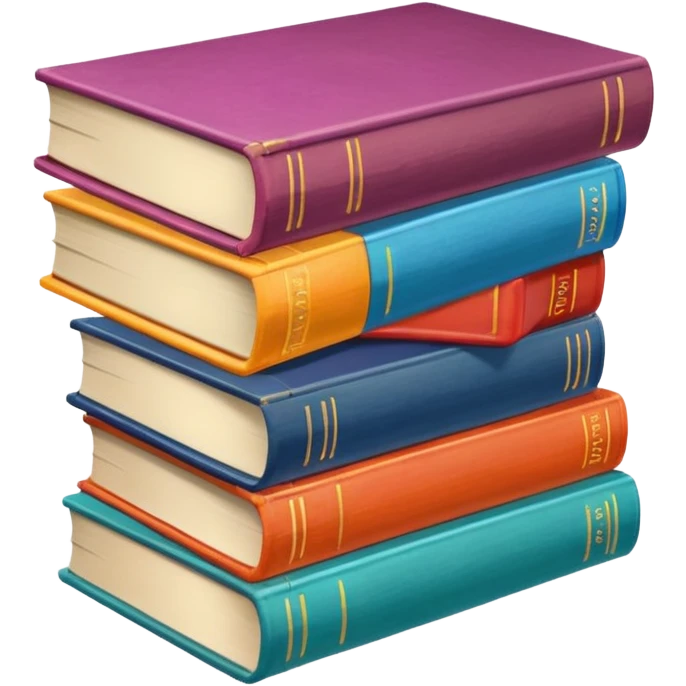 stack of study books, bright colors emoji