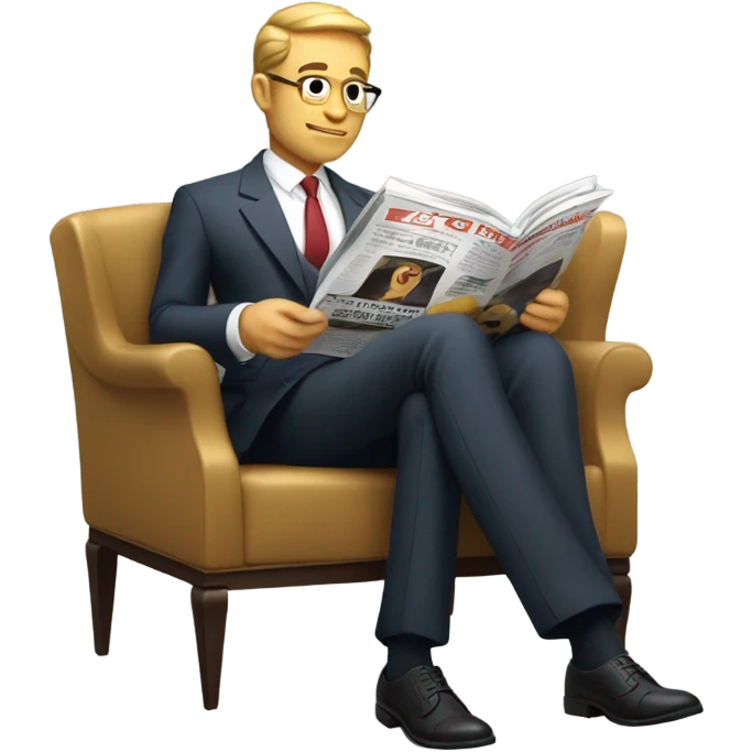 Billionaire reading golden magazine emoji