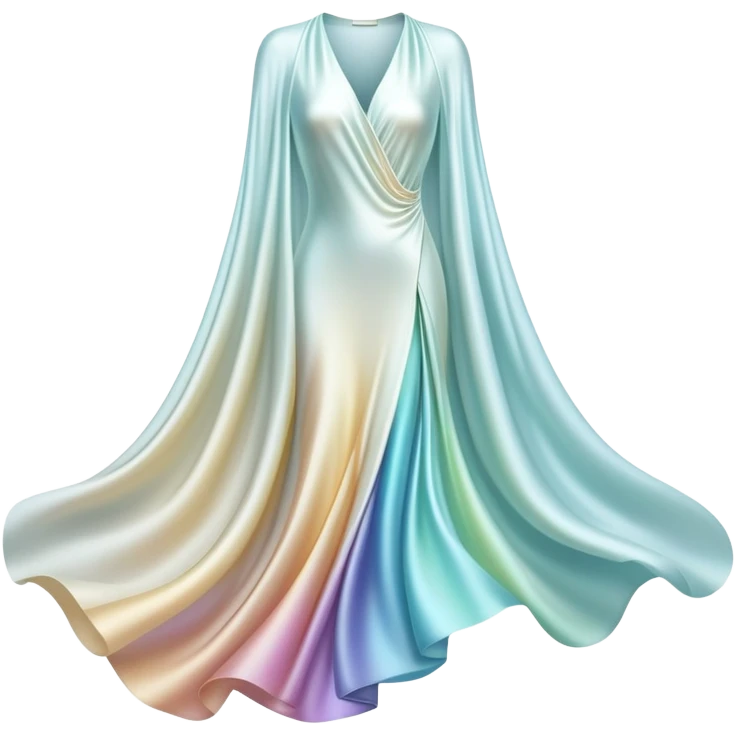 Elegant ethereal fabric-like flowing forms creating abstract clothing shape, personal style definition symbol, soft glowing essence emoji