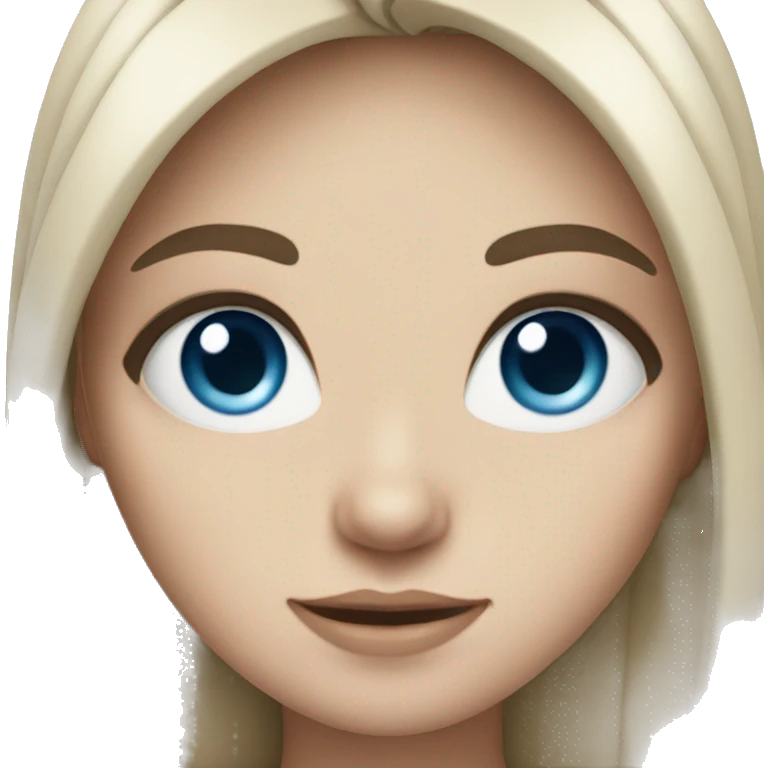 white girl with blue eyes and long black hair emoji