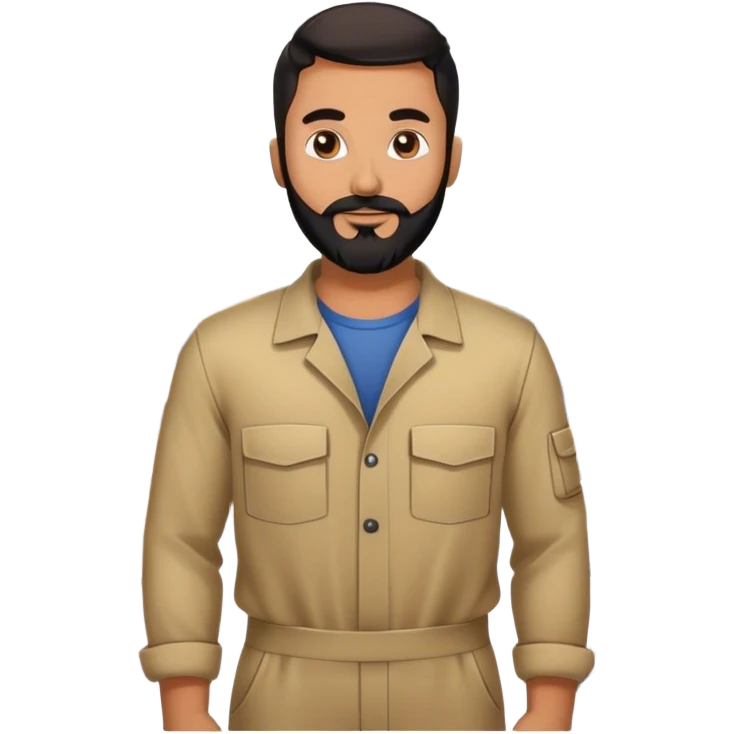 tan guy with black beard making drone engines in a warehouse emoji