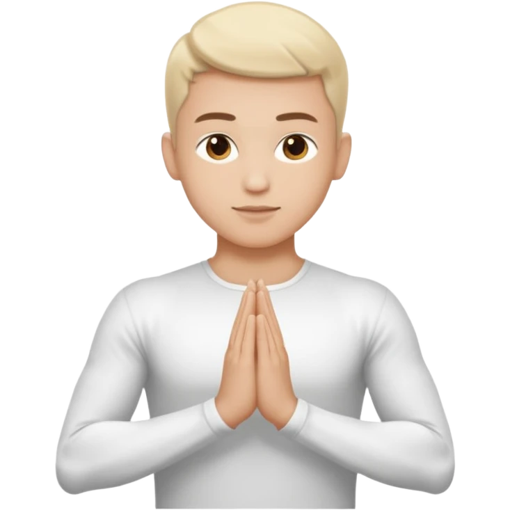White namaste arms white sleeves emoji