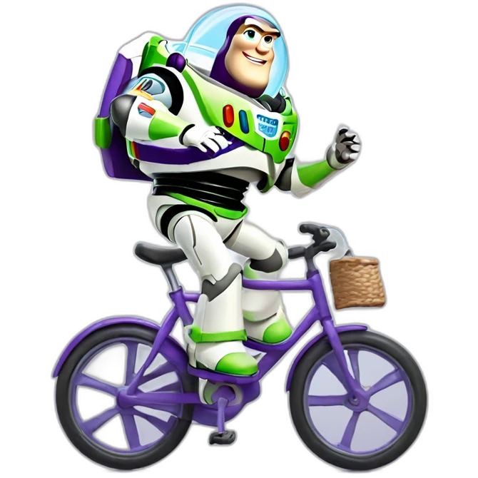 Buzz lightyear in a bicicle emoji