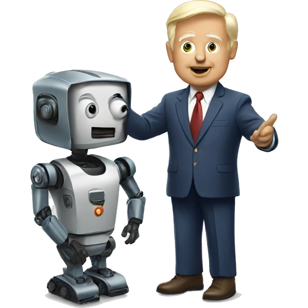 Donald trumph with robot emoji
