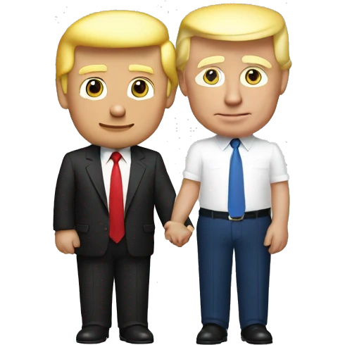 Donald trump and elon holding hands emoji