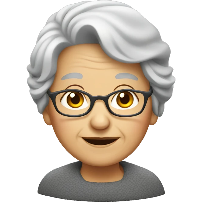 old lady with grey hair emoji