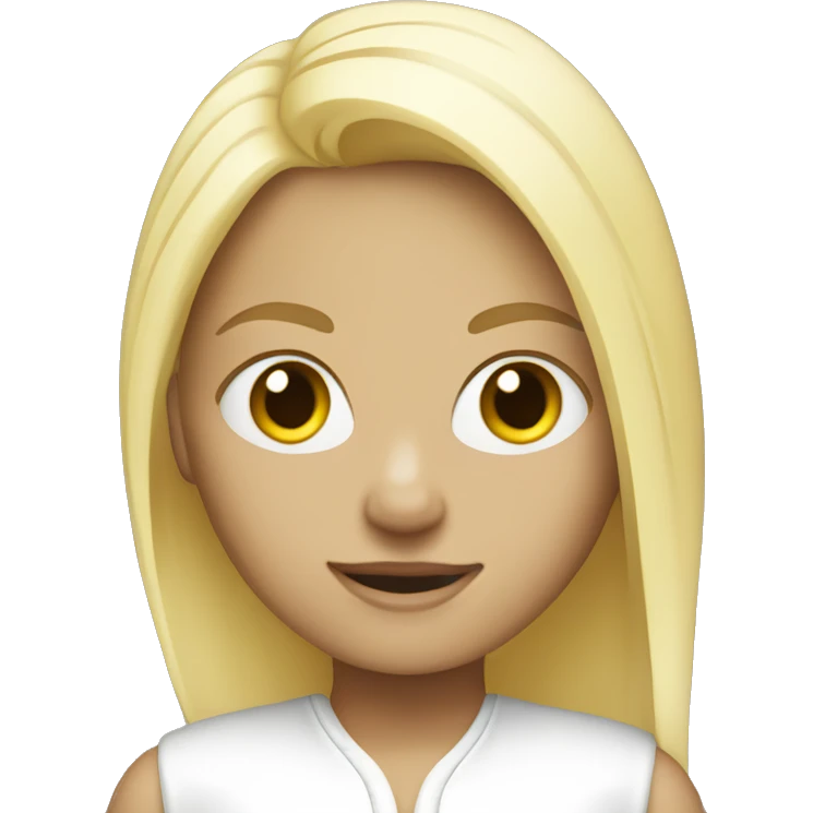 Blond girl with a white car emoji