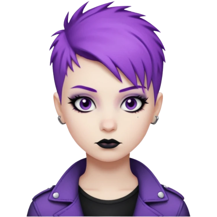Cool Punk with Short Purple Hair emoji