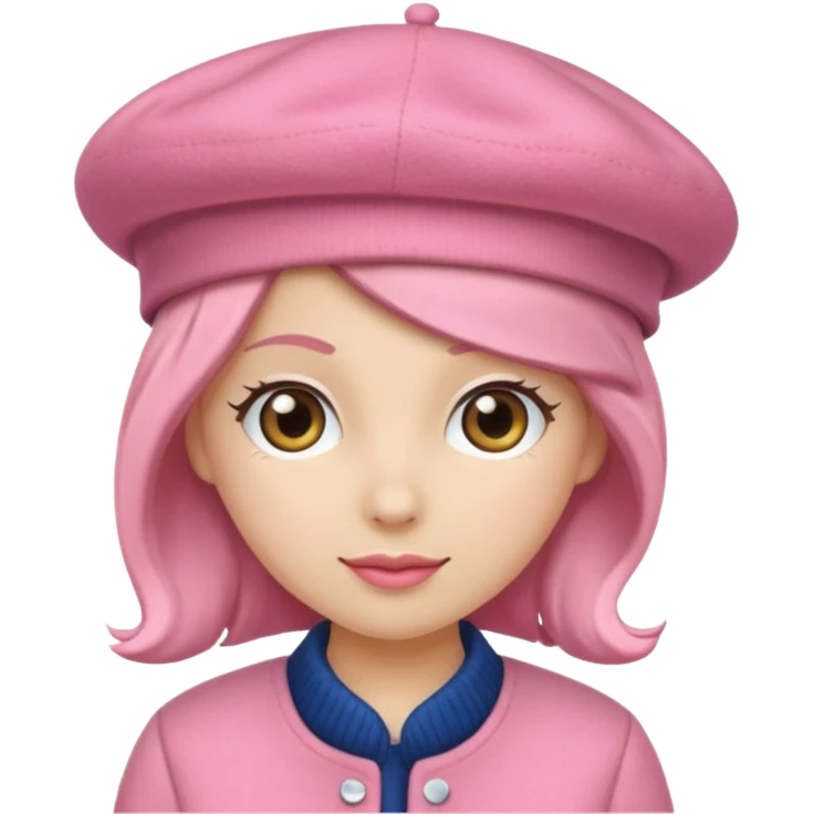 a pink beret hat emoji