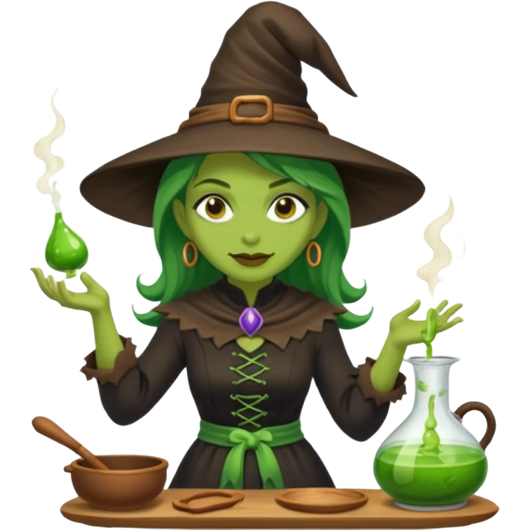 green witch cooking potion emoji